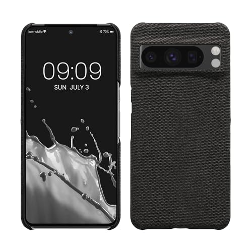 kwmobile Schutzhülle kompatibel mit Google Pixel 8 Pro - Hülle - Stoff Cover Handyhülle - Backcover in Dunkelgrau von kwmobile