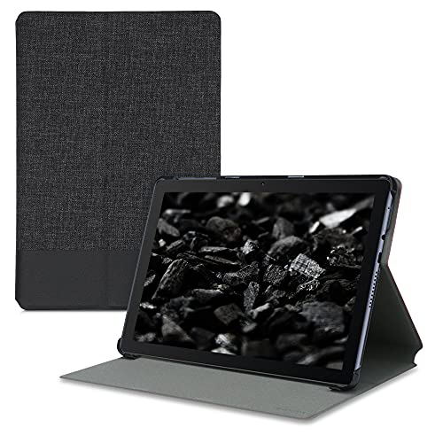 kwmobile Schutzhülle kompatibel mit Huawei MatePad T10 / T10s - Hülle Slim - Tablet Cover Case mit Ständer Anthrazit Schwarz von kwmobile