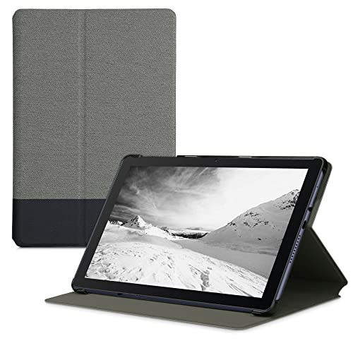 kwmobile Schutzhülle kompatibel mit Huawei MatePad T10 / T10s - Hülle Slim - Tablet Cover Case mit Ständer Grau Schwarz von kwmobile