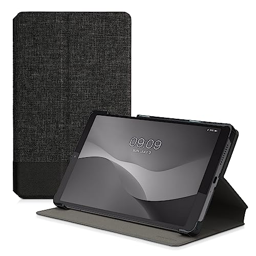 kwmobile Schutzhülle kompatibel mit Lenovo Tab M8 (Gen 4) - Hülle Slim - Tablet Cover Case mit Ständer Anthrazit Schwarz von kwmobile