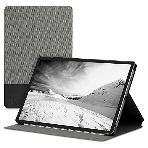 kwmobile Schutzhülle kompatibel mit Lenovo Tab P11 Pro - Hülle Slim - Tablet Cover Case mit Ständer Grau Schwarz von kwmobile