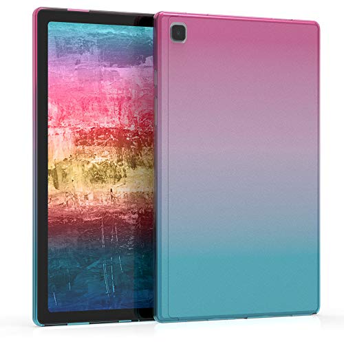 kwmobile Schutzhülle kompatibel mit Samsung Galaxy Tab A7 10.4 (2020) - Hülle Silikon - Tablet Cover Case - Zwei Farben Pink Blau Transparent von kwmobile