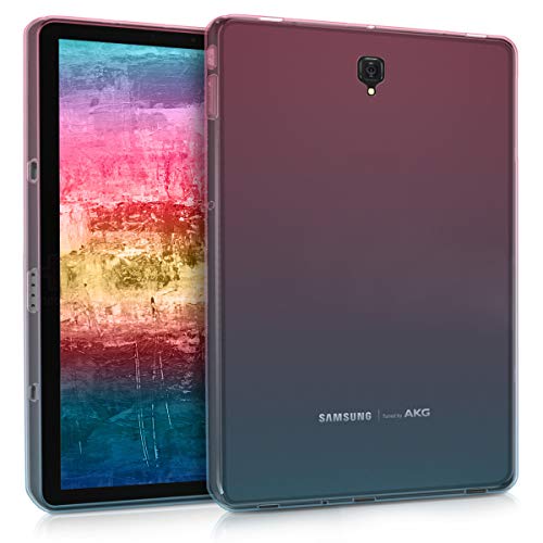 kwmobile Schutzhülle kompatibel mit Samsung Galaxy Tab S4 10.5 - Hülle Silikon - Tablet Cover Case - Zwei Farben Pink Blau Transparent von kwmobile