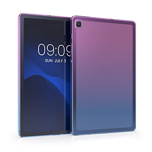 kwmobile Schutzhülle kompatibel mit Samsung Galaxy Tab S6 Lite (2024/2022/2020) - Hülle Silikon - Tablet Cover Case - Zwei Farben Violett Blau Transparent von kwmobile