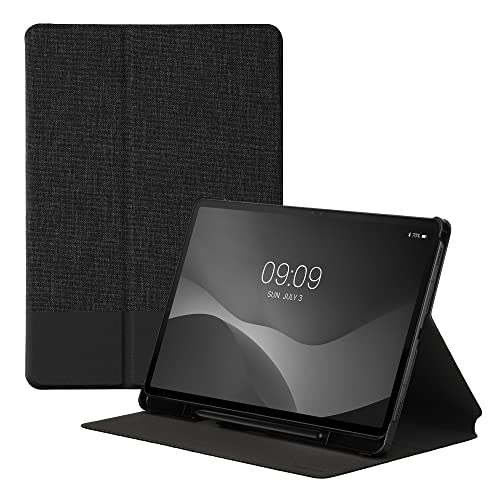 kwmobile Schutzhülle kompatibel mit Samsung Galaxy Tab S8 / Galaxy Tab S7 - Hülle Slim - Tablet Cover Case mit Ständer Anthrazit Schwarz von kwmobile