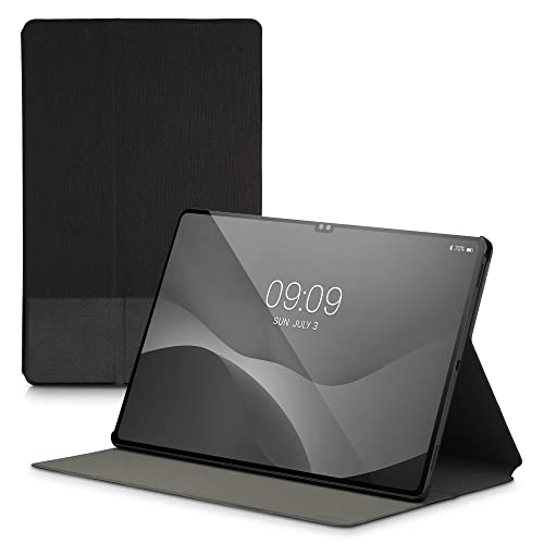 kwmobile Schutzhülle kompatibel mit Samsung Galaxy Tab S8 Ultra / S9 Ultra - Hülle Slim - Tablet Cover Case mit Ständer Anthrazit Schwarz von kwmobile