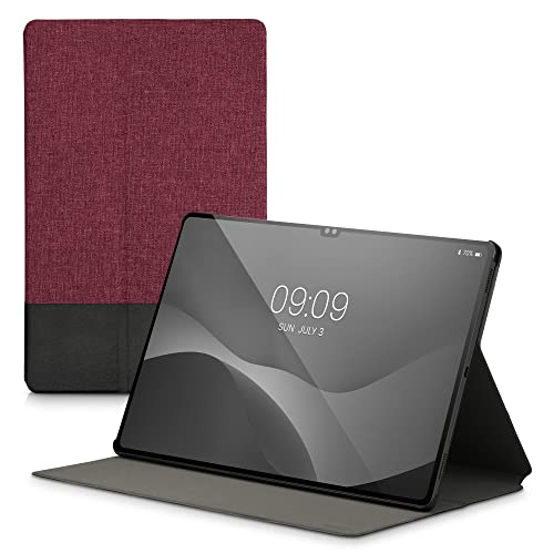 kwmobile Schutzhülle kompatibel mit Samsung Galaxy Tab S8 Ultra - Hülle Slim - Tablet Cover Case mit Ständer Dunkelrot Schwarz von kwmobile