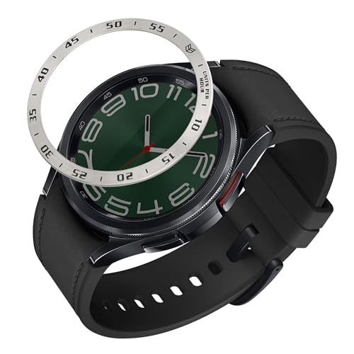 kwmobile Schutzring kompatibel mit Samsung Galaxy Watch 6 Classic 47mm Fitnesstracker - Bezel Ring Lünette in Silber Schwarz von kwmobile