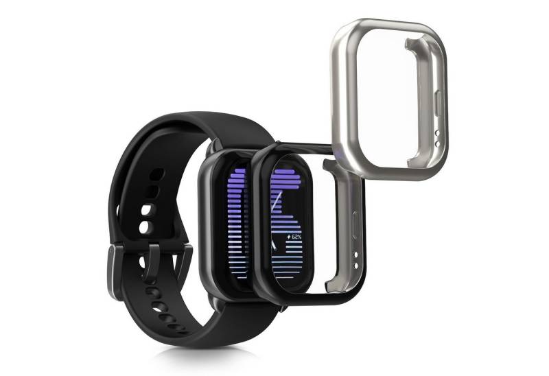 kwmobile Smartwatch-Hülle 2x Hülle für Amazfit Active (A2211), Silikon Fullbody Cover Case Schutzhülle Set von kwmobile