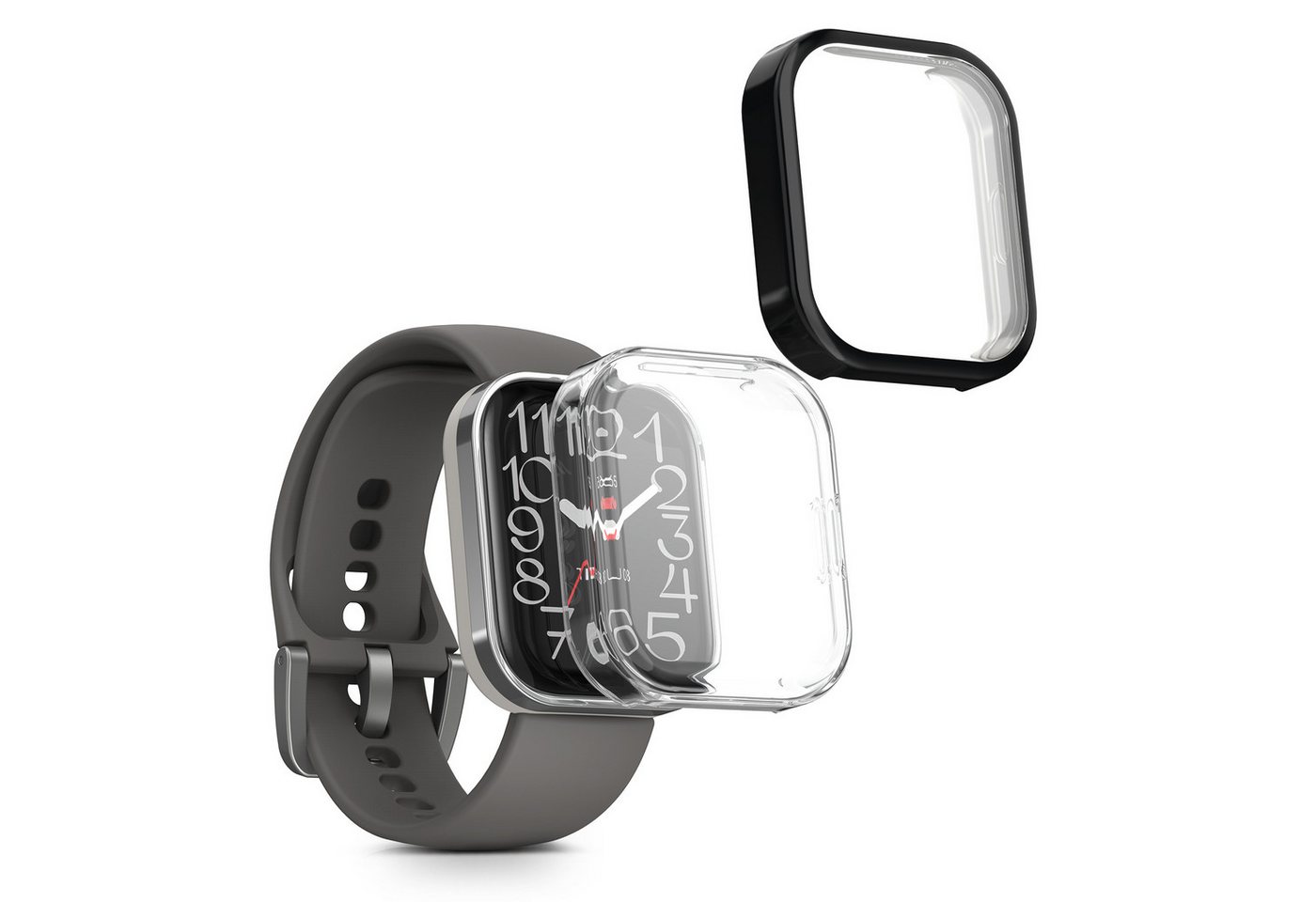 kwmobile Smartwatch-Hülle 2x Hülle für Amazfit Bip 5 Unity 46mm, Silikon Fullbody Cover Case Schutzhülle Set von kwmobile