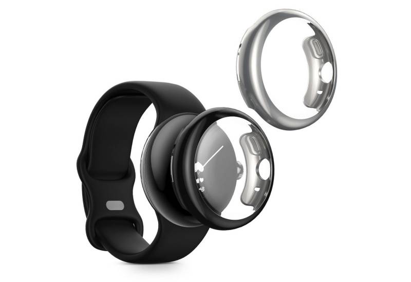 kwmobile Smartwatch-Hülle 2x Hülle für Google Pixel Watch 2 / Pixel Watch 1, Silikon Fullbody Cover Case Schutzhülle Set von kwmobile