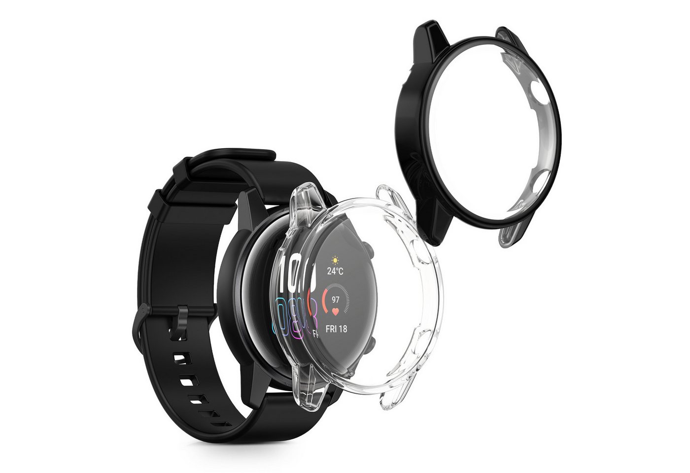 kwmobile Smartwatch-Hülle 2x Hülle für HONOR Magic Watch 2 46mm, Silikon Fullbody Cover Case Schutzhülle Set kwmobile Smartwatch-Hülle 2x Hülle für HONOR Magic Watch 2 46mm, Silikon Fullbody Cover Case Schutzhülle Set von kwmobile