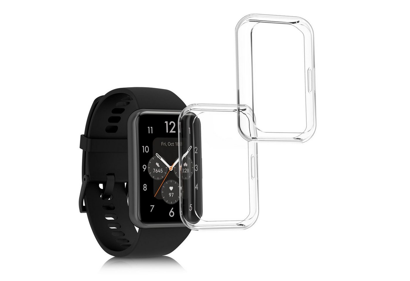 kwmobile Sleeve 2x Hülle für Huawei Watch Fit 2, Silikon Fullbody Cover Case Schutzhülle Set von kwmobile