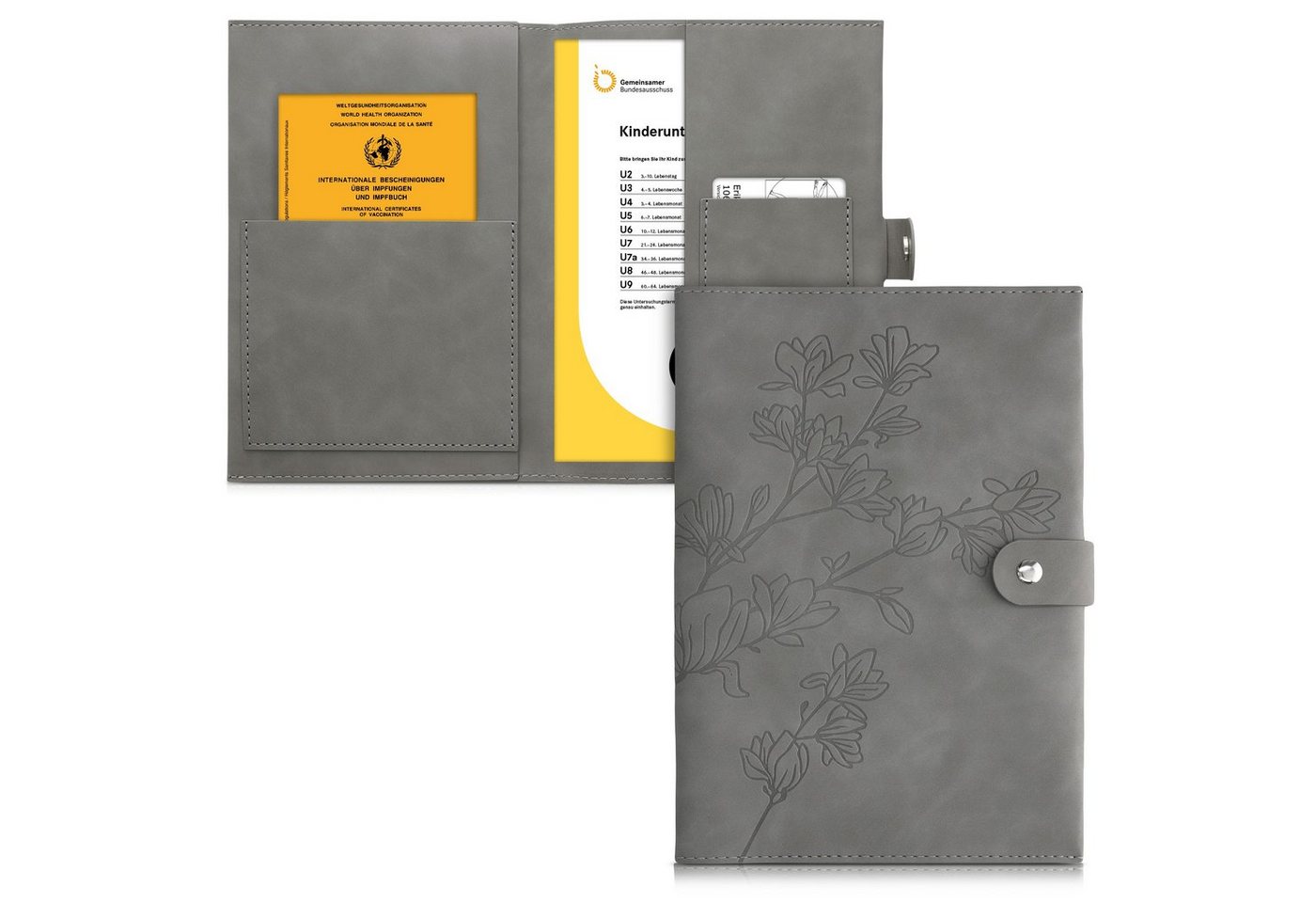 kwmobile Sleeve Kunstleder Hülle für deutsches Untersuchungsheft, U-Heft Hülle und Impfpass Hülle - extra Fächer - Cover kwmobile Sleeve Kunstleder Hülle für deutsches Untersuchungsheft, U-Heft Hülle und Impfpass Hülle - extra Fächer - Cover von kwmobile