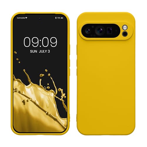 kwmobile Slim Case kompatibel mit Google Pixel 9 Pro XL Hülle - Handyhülle aus Silikon in Strahlend Gelb von kwmobile