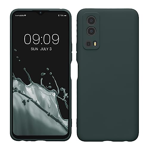 kwmobile Slim Case kompatibel mit Vivo Y72 5G / Y52 5G Hülle - Handyhülle aus Silikon in Dunkler Schiefer von kwmobile