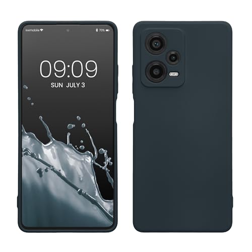 kwmobile Slim Case kompatibel mit Xiaomi Redmi Note 12 Pro+ 5G / Note 12 Pro Plus 5G Hülle - Handyhülle aus Silikon in Dunkler Schiefer von kwmobile