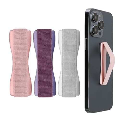 kwmobile Smartphone Fingerhalter 3 Set - Handy Halter Griff Halterung Einhandbedienung - 3X Handyhalter in Brombeere Rosegold Silber von kwmobile