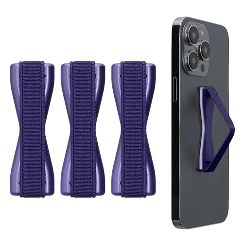 kwmobile Smartphone Fingerhalter 3 Set - Handy Halter Griff Halterung Einhandbedienung - 3X Handyhalter in Metallic Blauviolett Metallic Blauviolett Metallic Blauviolett von kwmobile