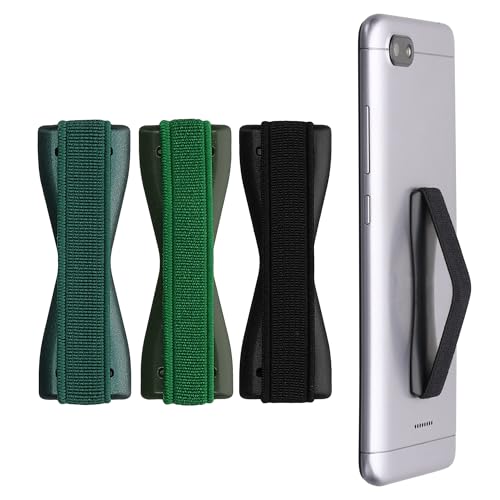 kwmobile Smartphone Fingerhalter 3 Set - Handy Halter Griff Halterung Einhandbedienung - 3X Handyhalter in Metallic Petrol Dunkelgrün Schwarz von kwmobile