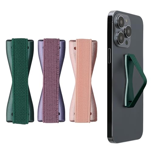 kwmobile Smartphone Fingerhalter 3 Set - Handy Halter Griff Halterung Einhandbedienung - 3X Handyhalter in Metallic Petrol Metallic Brombeere Metallic Rosegold von kwmobile