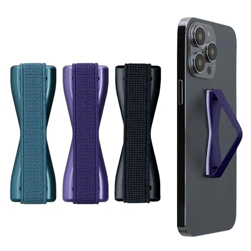 kwmobile Smartphone Fingerhalter 3 Set - Handy Halter Griff Halterung Einhandbedienung - 3X Handyhalter in Metallic Zodiac Blue Metallic Blauviolett Metallic Karibikblau von kwmobile