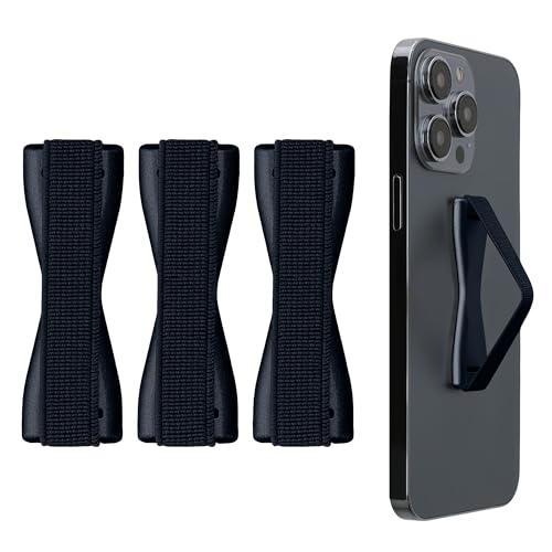 kwmobile Smartphone Fingerhalter 3 Set - Handy Halter Griff Halterung Einhandbedienung - 3X Handyhalter in Metallic Zodiac Blue von kwmobile