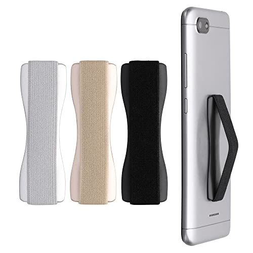 kwmobile Smartphone Fingerhalter 3 Set - Handy Halter Griff Halterung Einhandbedienung - 3X Handyhalter in Schwarz Gold Silber von kwmobile