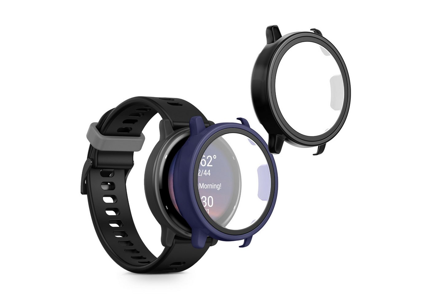 kwmobile Smartwatch-Hülle 2x Hülle für Garmin vivoactive 5 / active 5, Fullbody Fitnesstracker Glas Cover Case Schutzhülle Set von kwmobile