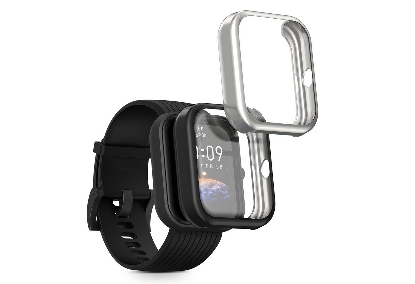 kwmobile Smartwatch-Hülle 2x Hülle für Huami Amazfit Bip 3 / Bip 3 Pro, Silikon Fullbody Cover Case Schutzhülle Set von kwmobile