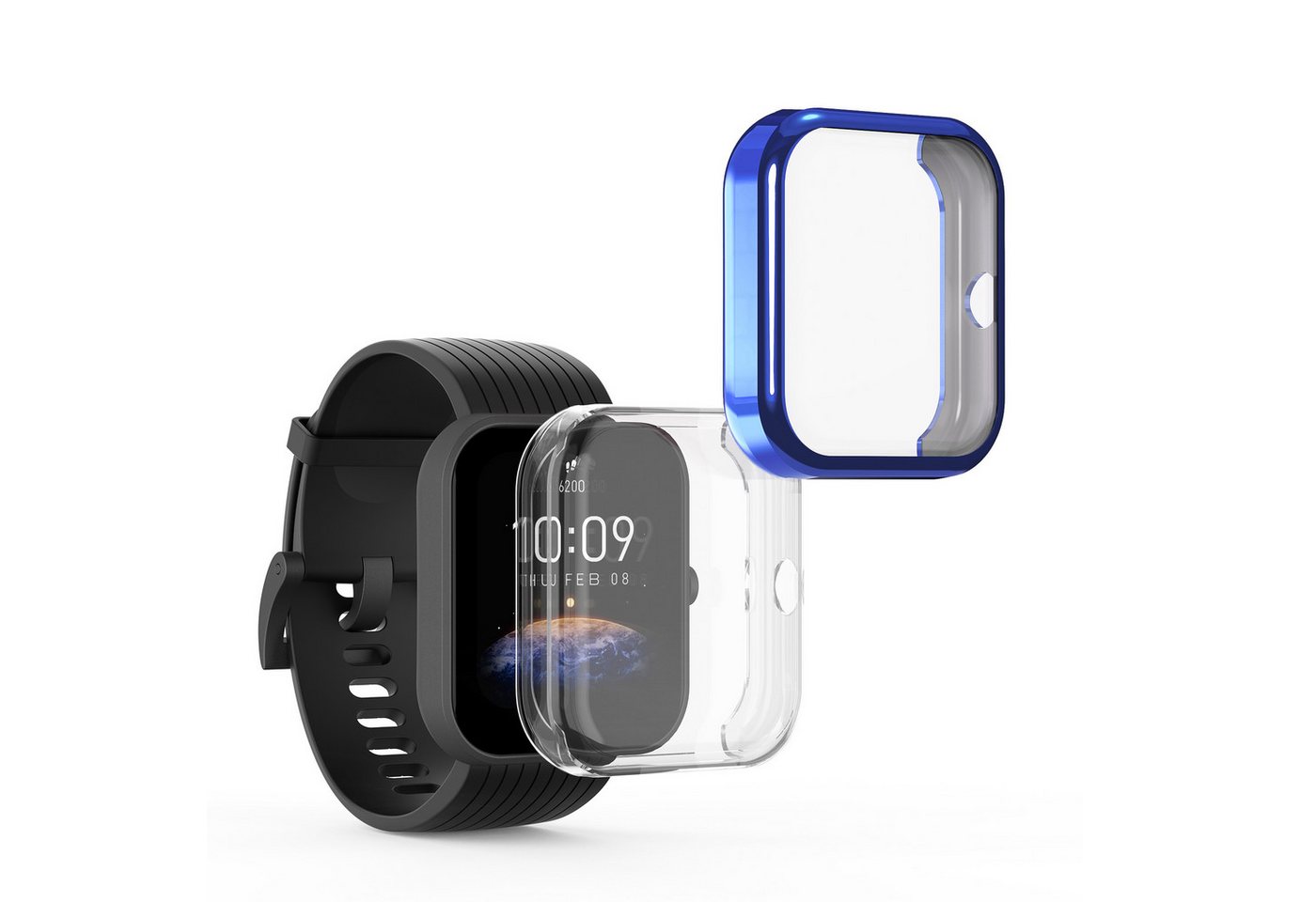 kwmobile Smartwatch-Hülle 2x Hülle für Huami Amazfit Bip 3 / Bip 3 Pro, Silikon Fullbody Cover Case Schutzhülle Set von kwmobile