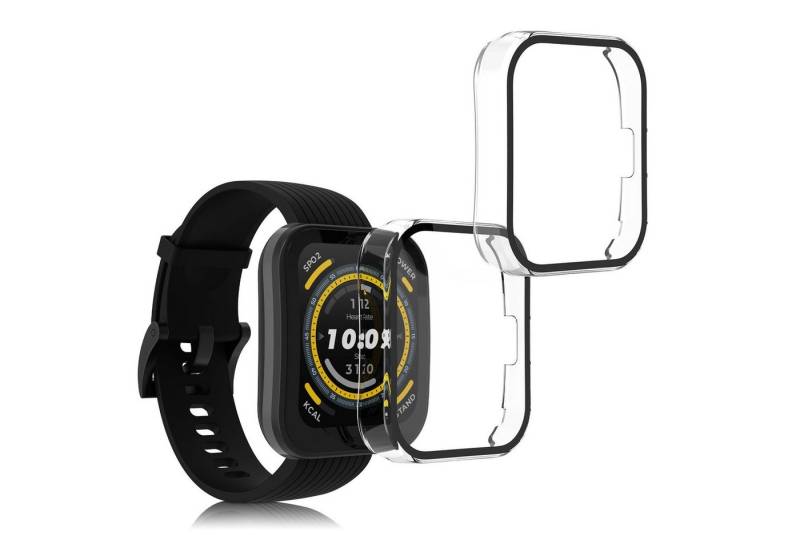 kwmobile Smartwatch-Hülle 2x Hülle für Huami Amazfit Bip 5, Fullbody Fitnesstracker Glas Cover Case Schutzhülle Set von kwmobile