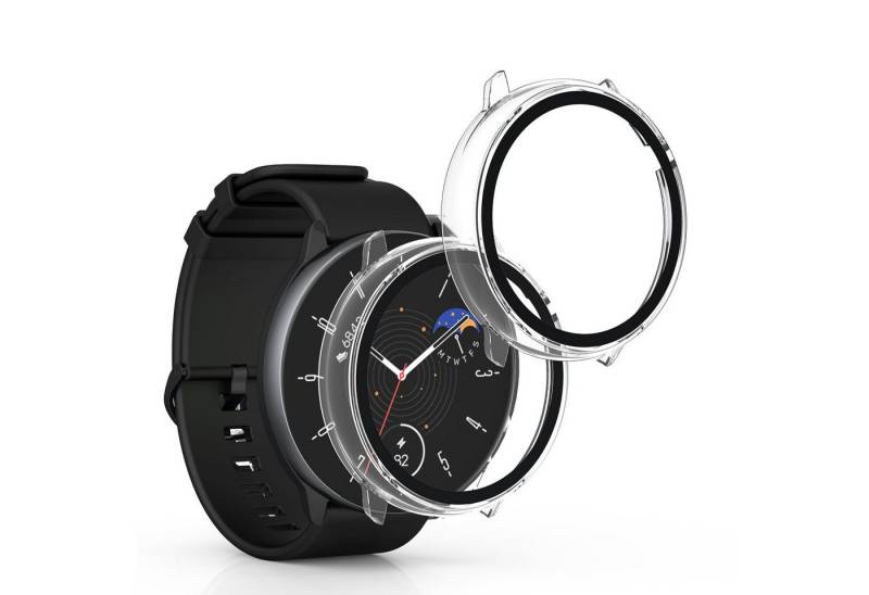 kwmobile Smartwatch-Hülle 2x Hülle für Huami Amazfit GTR Mini, Fullbody Fitnesstracker Glas Cover Case Schutzhülle Set von kwmobile