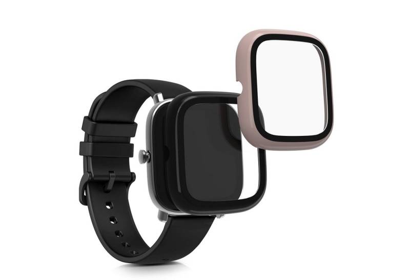 kwmobile Smartwatch-Hülle 2x Hülle für Huami Amazfit GTS 2 Mini, Fullbody Fitnesstracker Glas Cover Case Schutzhülle Set von kwmobile