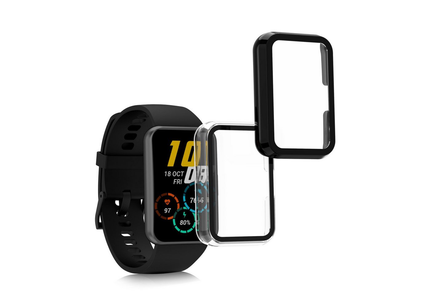 kwmobile Smartwatch-Hülle 2x Hülle für Huawei Watch Fit 2, Fullbody Fitnesstracker Glas Cover Case Schutzhülle Set kwmobile Smartwatch-Hülle 2x Hülle für Huawei Watch Fit 2, Fullbody Fitnesstracker Glas Cover Case Schutzhülle Set von kwmobile