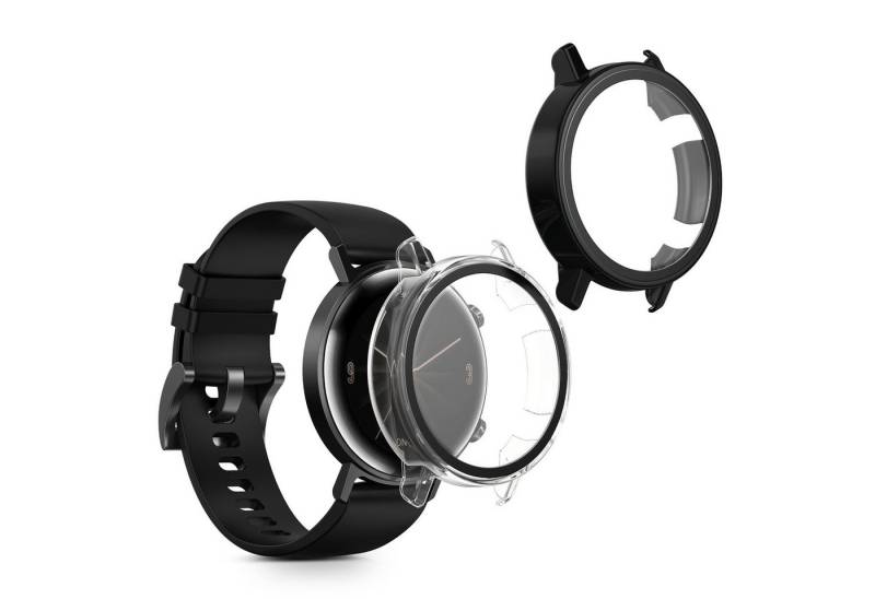 kwmobile 2x Hülle für Huawei Watch GT2 (42mm) Smartwatch, 2-tlg., Fullbody Fitnesstracker Glas Cover Case Schutzhülle Set von kwmobile