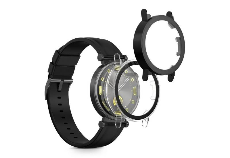 kwmobile Smartwatch-Hülle 2x Hülle für Huawei Watch GT4 41mm, Fullbody Fitnesstracker Glas Cover Case Schutzhülle Set von kwmobile