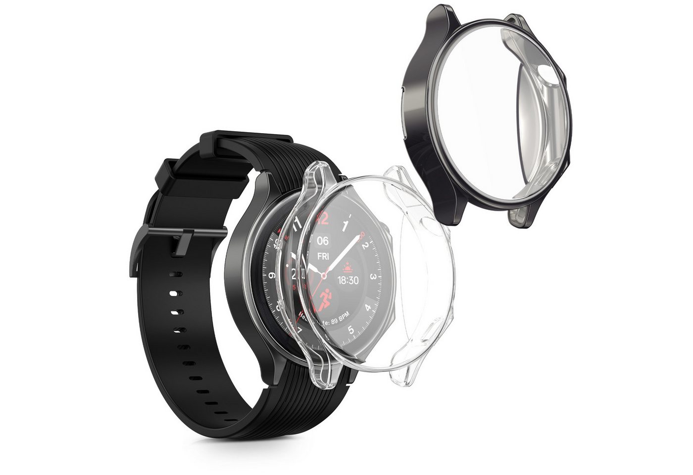 kwmobile Smartwatch-Hülle 2x Hülle für OnePlus Watch 2 / OPPO Watch X, Silikon Fullbody Cover Case Schutzhülle Set kwmobile Smartwatch-Hülle 2x Hülle für OnePlus Watch 2 / OPPO Watch X, Silikon Fullbody Cover Case Schutzhülle Set von kwmobile