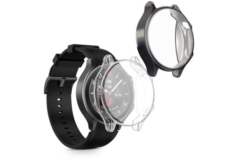 kwmobile Smartwatch-Hülle 2x Hülle für OnePlus Watch 2 / OPPO Watch X, Silikon Fullbody Cover Case Schutzhülle Set von kwmobile