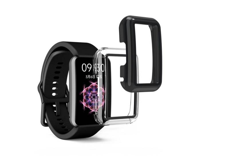 kwmobile Smartwatch-Hülle 2x Hülle für Oppo Watch Free, Fullbody Fitnesstracker Glas Cover Case Schutzhülle Set von kwmobile