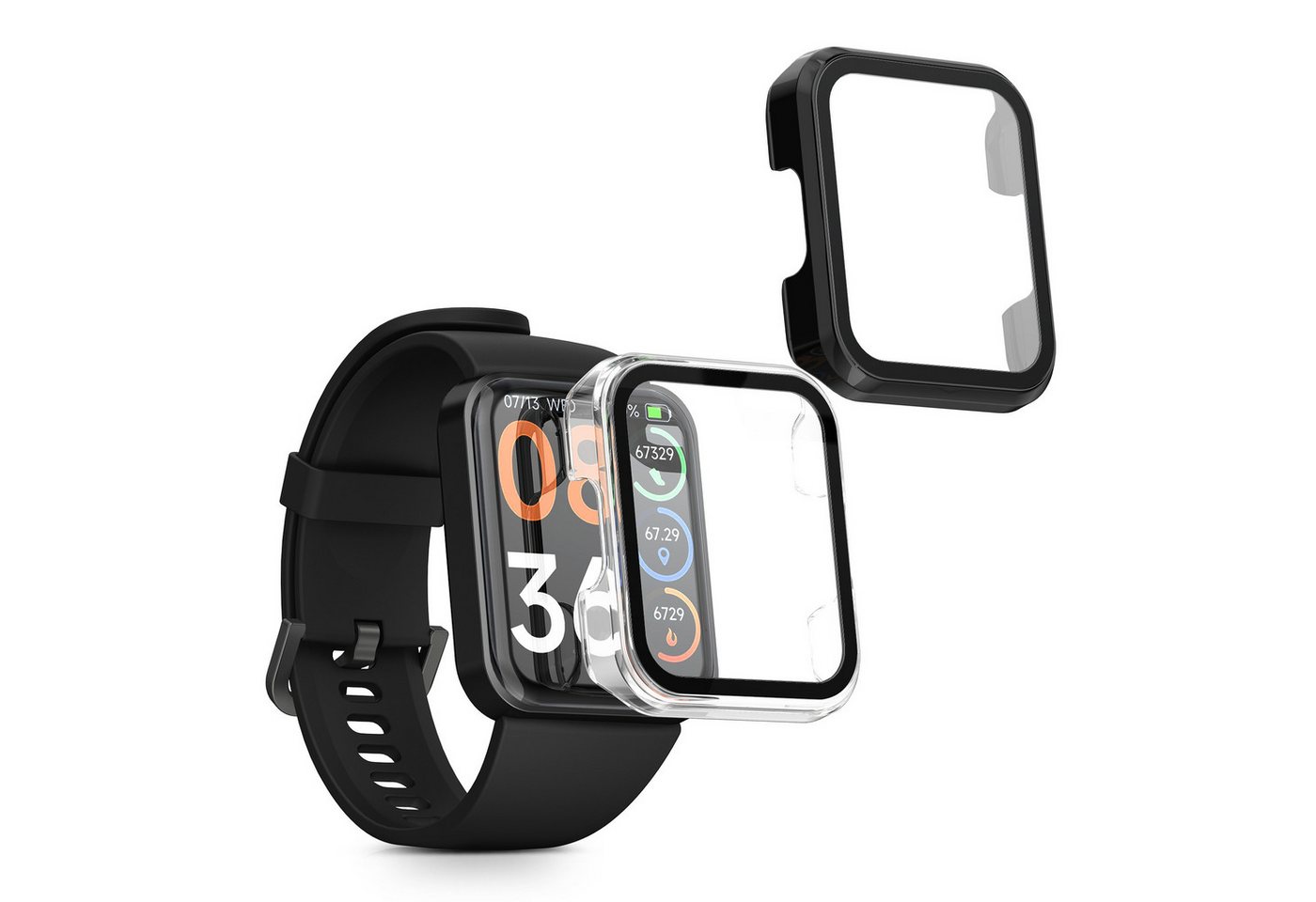 kwmobile Smartwatch-Hülle 2x Hülle für SKG V7 / V7 Pro, Fullbody Fitnesstracker Glas Cover Case Schutzhülle Set kwmobile Smartwatch-Hülle 2x Hülle für SKG V7 / V7 Pro, Fullbody Fitnesstracker Glas Cover Case Schutzhülle Set von kwmobile