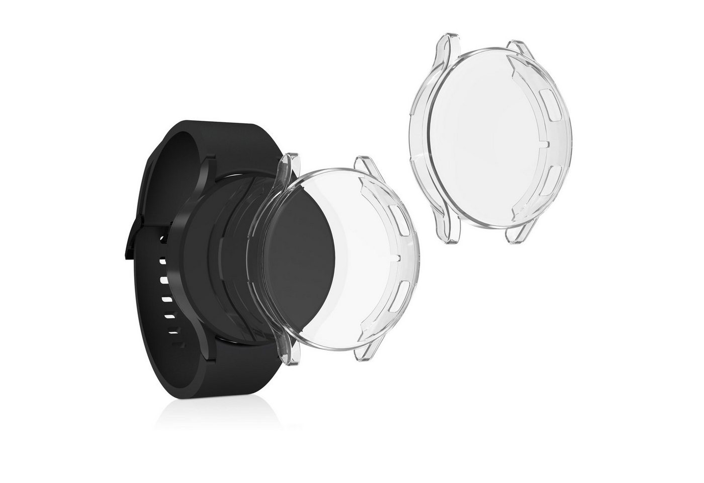 kwmobile Smartwatch-Hülle 2x Hülle für Samsung Galaxy Watch 4 (40mm), Silikon Fullbody Cover Case Schutzhülle Set von kwmobile
