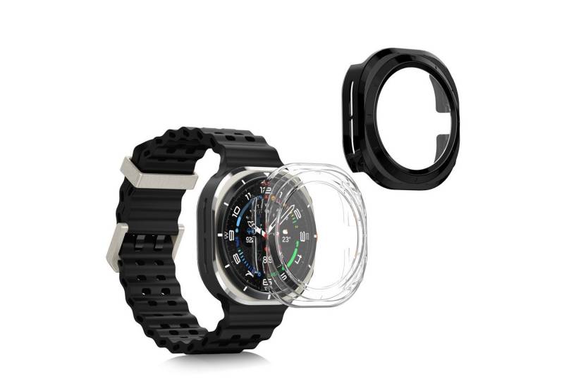 kwmobile Smartwatch-Hülle 2x Hülle für Samsung Galaxy Watch Ultra 47mm, Fullbody Fitnesstracker Glas Cover Case Schutzhülle Set von kwmobile