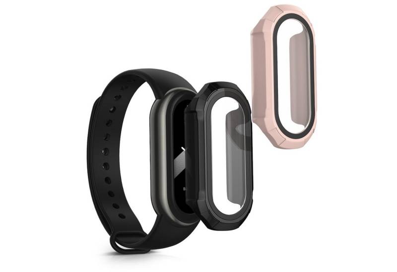 kwmobile Smartwatch-Hülle 2x Hülle für Xiaomi Mi Band 8, Fullbody Fitnesstracker Glas Cover Case Schutzhülle Set von kwmobile