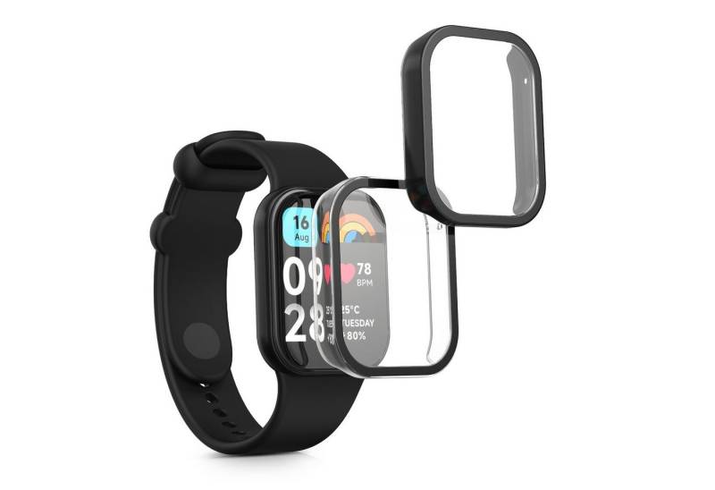 kwmobile Smartwatch-Hülle 2x Hülle für Xiaomi Mi Band 8 Pro, Fullbody Fitnesstracker Glas Cover Case Schutzhülle Set von kwmobile