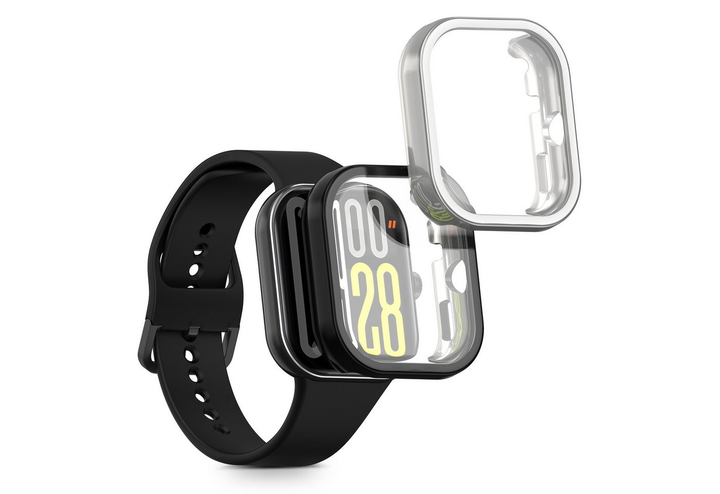 kwmobile Smartwatch-Hülle 2x Hülle für Xiaomi Redmi Watch 5 / Redmi Watch5 eSIM, Silikon Fullbody Cover Case Schutzhülle Set von kwmobile