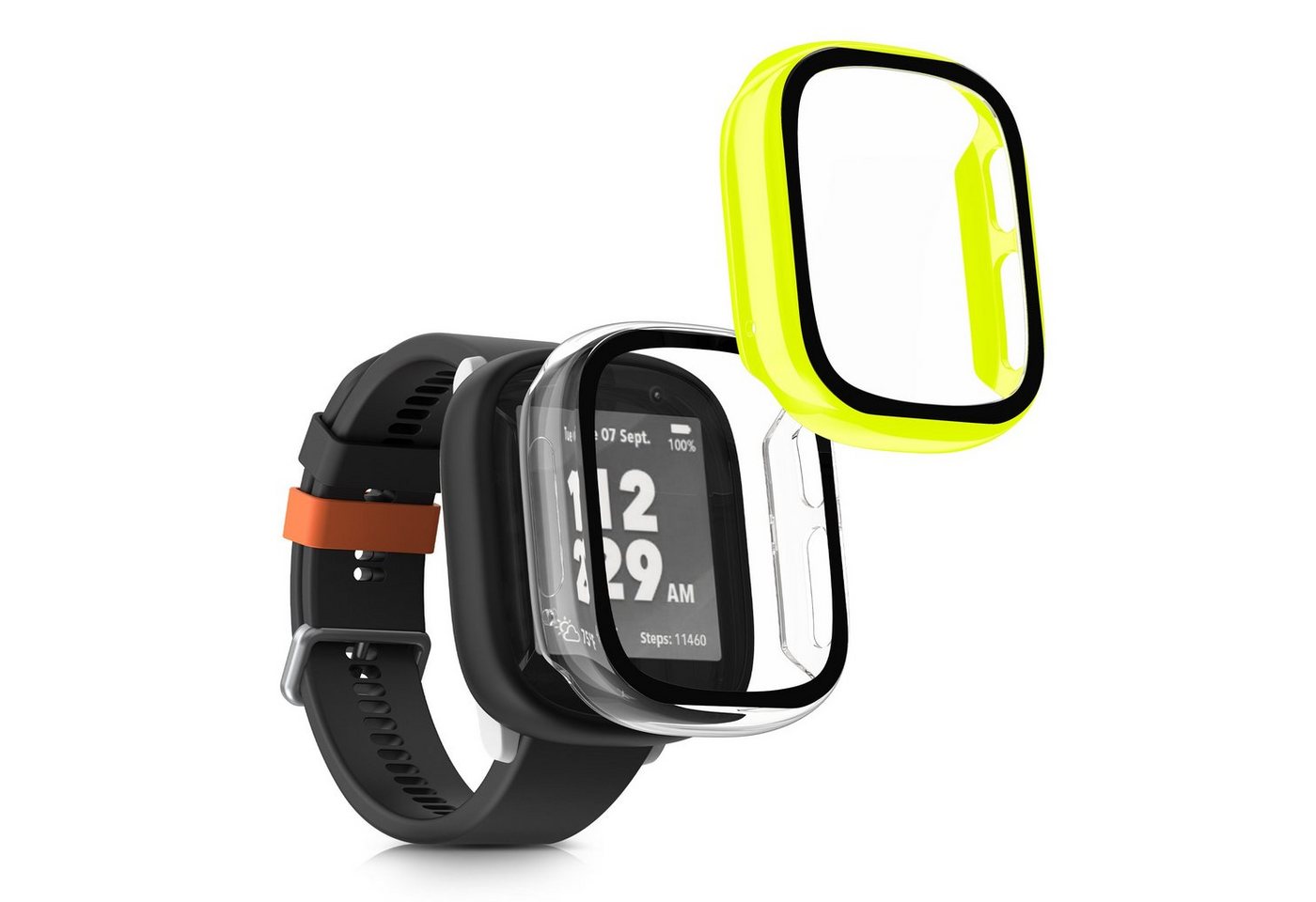 kwmobile Smartwatch-Hülle 2x Hülle für Xplora X6 Play, Fullbody Fitnesstracker Glas Cover Case Schutzhülle Set von kwmobile