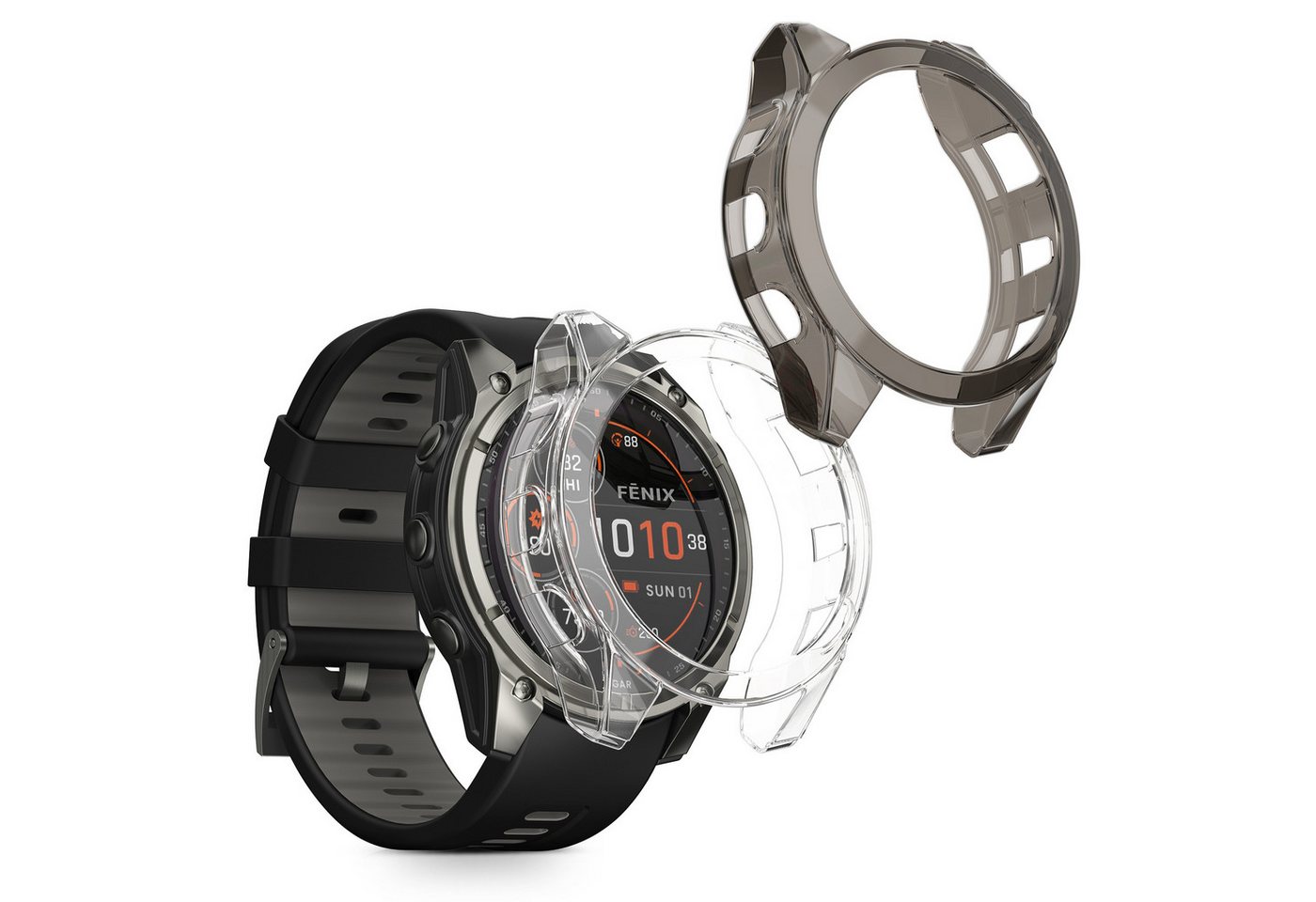 kwmobile Smartwatch-Hülle 2x Schutzhülle für Garmin Fenix 8 51mm, Fitness Tracker Gehäuse Hülle klar kwmobile Smartwatch-Hülle 2x Schutzhülle für Garmin Fenix 8 51mm, Fitness Tracker Gehäuse Hülle klar von kwmobile
