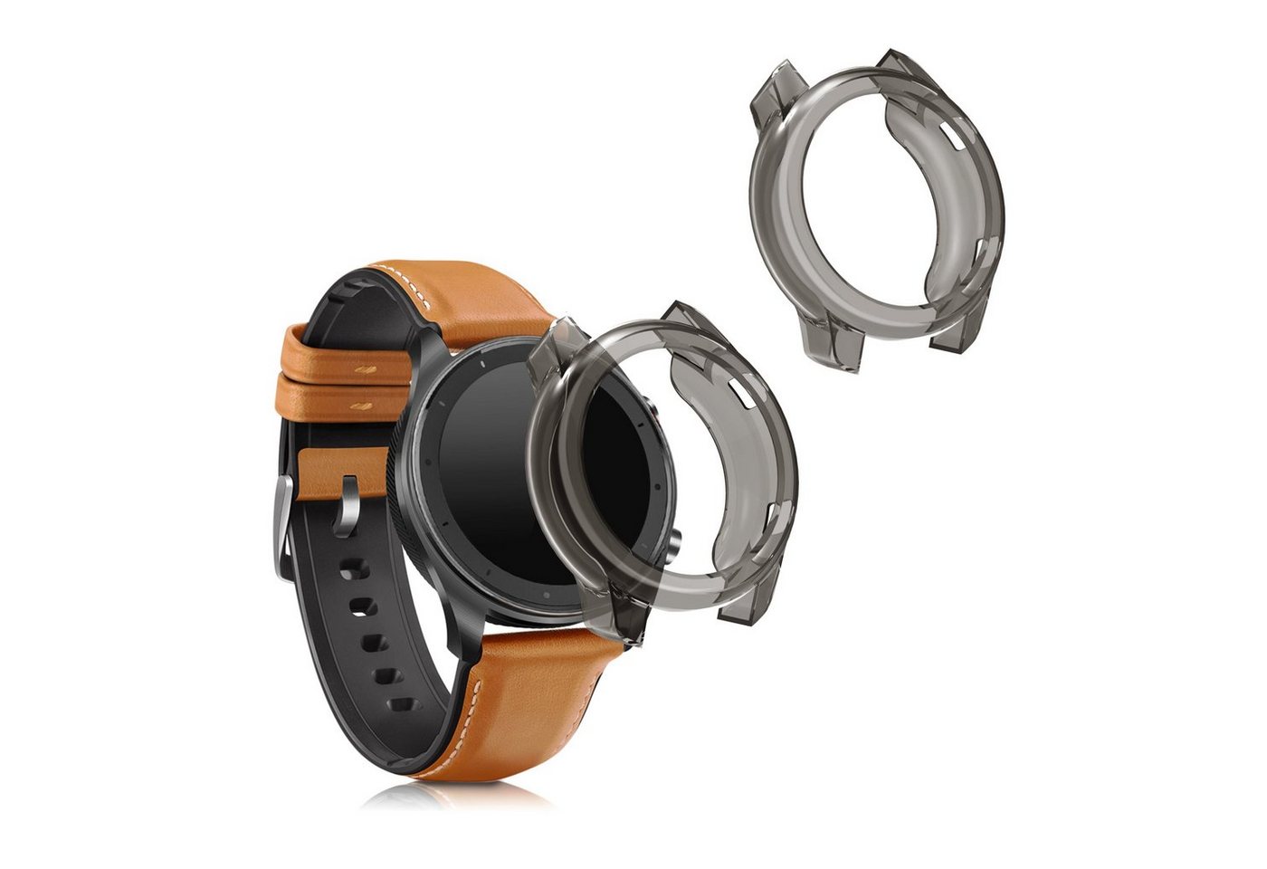 kwmobile Smartwatch-Hülle 2x Schutzhülle für Huami Amazfit GTR (42mm), Fitness Tracker Gehäuse Hülle klar von kwmobile