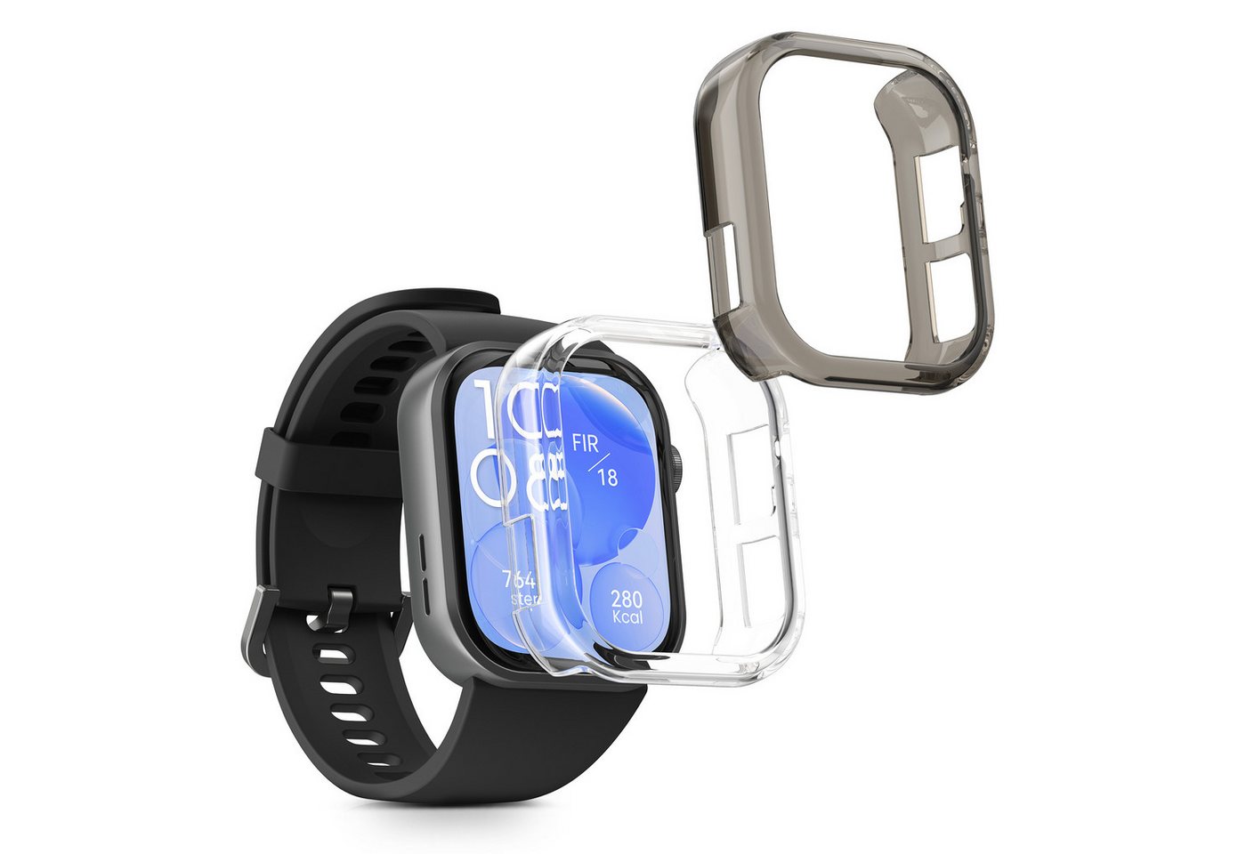 kwmobile Smartwatch-Hülle 2x Schutzhülle für Huawei Watch Fit 3, Fitness Tracker Gehäuse Hülle klar von kwmobile